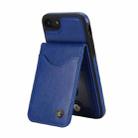 For iPhone 7 / 8 / SE 2022 AwQuer Vertical Flip Card Bag Holder Leather Phone Case(Blue) - 2