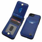 For iPhone 7 / 8 / SE 2022 AwQuer Vertical Flip Card Bag Holder Leather Phone Case(Blue) - 3