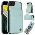 For iPhone 7 / 8 / SE 2022 AwQuer Vertical Flip Card Bag Holder Leather Phone Case(Green) - 1