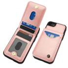 For iPhone 7 / 8 / SE 2022 AwQuer Vertical Flip Card Bag Holder Leather Phone Case(Rose Gold) - 3