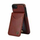 For iPhone 7 / 8 / SE 2022 AwQuer Vertical Flip Card Bag Holder Leather Phone Case(Brown) - 2