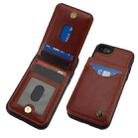 For iPhone 7 / 8 / SE 2022 AwQuer Vertical Flip Card Bag Holder Leather Phone Case(Brown) - 3