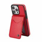 For iPhone 13 Pro AwQuer Vertical Flip Card Bag Holder Leather Phone Case(Red) - 2