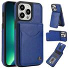 For iPhone 13 Pro AwQuer Vertical Flip Card Bag Holder Leather Phone Case(Blue) - 1