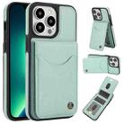 For iPhone 13 Pro AwQuer Vertical Flip Card Bag Holder Leather Phone Case(Green) - 1