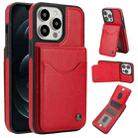 For iPhone 12 Pro Max AwQuer Vertical Flip Card Bag Holder Leather Phone Case(Red) - 1