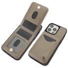 For iPhone 12 Pro Max AwQuer Vertical Flip Card Bag Holder Leather Phone Case(Grey) - 3