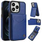 For iPhone 12 Pro Max AwQuer Vertical Flip Card Bag Holder Leather Phone Case(Blue) - 1