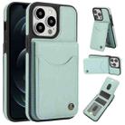 For iPhone 12 Pro Max AwQuer Vertical Flip Card Bag Holder Leather Phone Case(Green) - 1