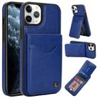 For iPhone 11 Pro Max AwQuer Vertical Flip Card Bag Holder Leather Phone Case(Blue) - 1