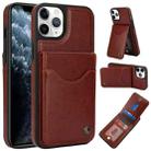 For iPhone 11 Pro Max AwQuer Vertical Flip Card Bag Holder Leather Phone Case(Brown) - 1
