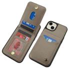 For iPhone 11 AwQuer Vertical Flip Card Bag Holder Leather Phone Case(Grey) - 3