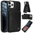 For iPhone 11 Pro AwQuer Vertical Flip Card Bag Holder Leather Phone Case(Black) - 1