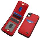 For iPhone X / XS AwQuer Vertical Flip Card Bag Holder Leather Phone Case(Red) - 3