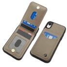 For iPhone X / XS AwQuer Vertical Flip Card Bag Holder Leather Phone Case(Grey) - 3