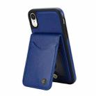 For iPhone X / XS AwQuer Vertical Flip Card Bag Holder Leather Phone Case(Blue) - 2