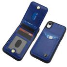 For iPhone X / XS AwQuer Vertical Flip Card Bag Holder Leather Phone Case(Blue) - 3