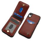 For iPhone X / XS AwQuer Vertical Flip Card Bag Holder Leather Phone Case(Brown) - 3