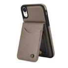 For iPhone XR AwQuer Vertical Flip Card Bag Holder Leather Phone Case(Grey) - 2