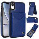 For iPhone XR AwQuer Vertical Flip Card Bag Holder Leather Phone Case(Blue) - 1