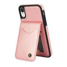 For iPhone XR AwQuer Vertical Flip Card Bag Holder Leather Phone Case(Rose Gold) - 2