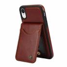 For iPhone XR AwQuer Vertical Flip Card Bag Holder Leather Phone Case(Brown) - 2