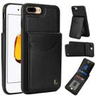 For iPhone 7 Plus / 8 Plus AwQuer Vertical Flip Card Bag Holder Leather Phone Case(Black) - 1