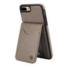 For iPhone 7 Plus / 8 Plus AwQuer Vertical Flip Card Bag Holder Leather Phone Case(Grey) - 2