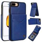 For iPhone 7 Plus / 8 Plus AwQuer Vertical Flip Card Bag Holder Leather Phone Case(Blue) - 1