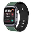 For Huawei Watch D2 Hybrid Silicone Leather Watch Band(Dark Green) - 1