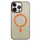 For iPhone 16 Pro Contrast Color Imitation Wood Texture MagSafe Phone Case(Khaki) - 1