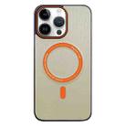 For iPhone 15 Pro Max Contrast Color Imitation Wood Texture MagSafe Phone Case(Khaki) - 1
