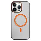 For iPhone 15 Pro Contrast Color Imitation Wood Texture MagSafe Phone Case(Titanium Gray) - 1