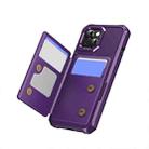 For iPhone 14 Horizontal Flip Card Bag Holder Leather Phone Case(Purple) - 2