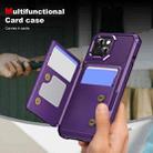 For iPhone 14 Horizontal Flip Card Bag Holder Leather Phone Case(Purple) - 3