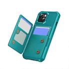 For iPhone 14 Plus Horizontal Flip Card Bag Holder Leather Phone Case(Cyan Green) - 2