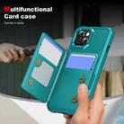 For iPhone 14 Plus Horizontal Flip Card Bag Holder Leather Phone Case(Cyan Green) - 3