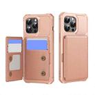 For iPhone 14 Pro Horizontal Flip Card Bag Holder Leather Phone Case(Rose Gold) - 1