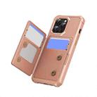 For iPhone 14 Pro Horizontal Flip Card Bag Holder Leather Phone Case(Rose Gold) - 2