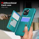 For iPhone 14 Pro Max Horizontal Flip Card Bag Holder Leather Phone Case(Cyan Green) - 3