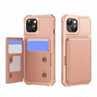 For iPhone 15 Plus Horizontal Flip Card Bag Holder Leather Phone Case(Rose Gold) - 1