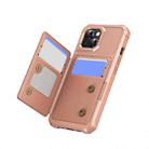 For iPhone 15 Plus Horizontal Flip Card Bag Holder Leather Phone Case(Rose Gold) - 2