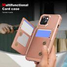 For iPhone 15 Plus Horizontal Flip Card Bag Holder Leather Phone Case(Rose Gold) - 3