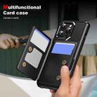 For iPhone 15 Pro Max Horizontal Flip Card Bag Holder Leather Phone Case(Black) - 3