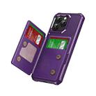 For iPhone 16 Pro Horizontal Flip Card Bag Holder Leather Phone Case(Purple) - 2