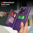 For iPhone 16 Pro Horizontal Flip Card Bag Holder Leather Phone Case(Purple) - 3