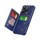 For iPhone 16 Pro Horizontal Flip Card Bag Holder Leather Phone Case(Dark Blue) - 2