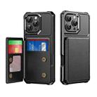 For iPhone 16 Pro Max Horizontal Flip Card Bag Holder Leather Phone Case(Black) - 1