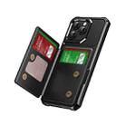 For iPhone 16 Pro Max Horizontal Flip Card Bag Holder Leather Phone Case(Black) - 2