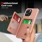 For iPhone 16 Pro Max Horizontal Flip Card Bag Holder Leather Phone Case(Rose Gold) - 3